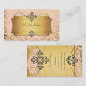 PixDezines  FLORENTIUS DAMASK/PINK Visitekaartje (Voorkant / Achterkant)