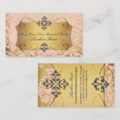 PixDezines  florentius damask/posh roze Visitekaartje (Voorkant / Achterkant)