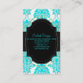 PixDezines florentius damast/aqua Visitekaartje (Achterkant)