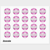 PixDezines florentius damast/roze+zilver Ronde Sticker (Vel)
