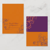 PixDezines Flourish Swirls tentkaarten/Sinaasappel Plaatskaartje (Voorkant / Achterkant)