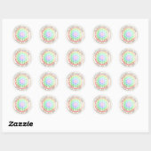 PixDezines FLOWER OF LIFE FAUX FOLIE+MARMER Ronde Sticker (Vel)
