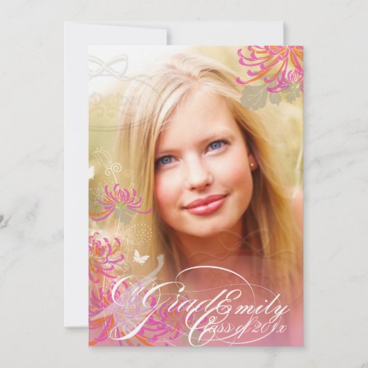 PixDezines Flowers Afstuderen Kaart (Voorkant)