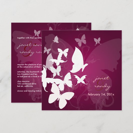 PixDezines Fluttering door... vlinder wit/plaag Kaart (Voorkant / Achterkant)