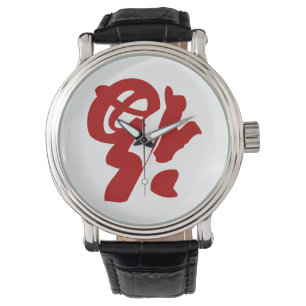 PixDezines fook/chinees karakter/geluk/diy kleur Horloge