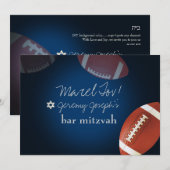✡ PixDezines FOOTBALL BAR MITZVAH/DIY COLOR Kaart (Voorkant / Achterkant)