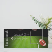 ✡ PixDezines FOOTBALL BAR MITZVAH, VELD GOAL POST Kaart (Staand voorkant)