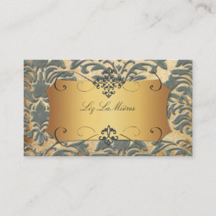 PixDezines  Forentius damask/slate Visitekaartje