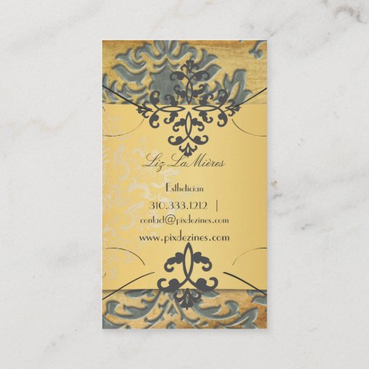 PixDezines  Forentius damask/slate Visitekaartje (Achterkant)