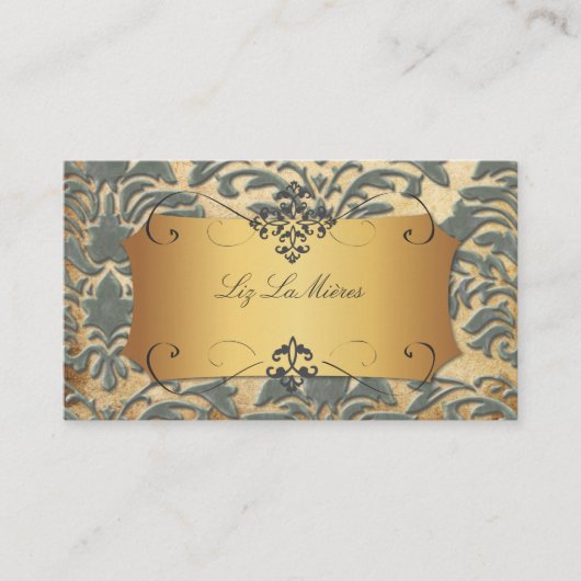 PixDezines Forentius damask/slate Visitekaartje (Voorkant)