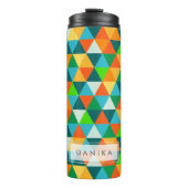 PixDezines Forest Green Geometric/Triangles Thermosbeker (Voorkant)