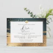 PixDezines FOREST GREEN GOLD BRUSHSTROKE Mitswa Kaart (Staand voorkant)