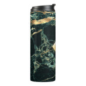 PixDezines FOREST GREEN MARBLE FAUX GOLD VEINS Thermosbeker (Gedraaid links)