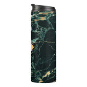 PixDezines FOREST GREEN MARBLE FAUX GOLD VEINS Thermosbeker (Geroteerd rechts)