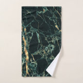 PixDezines FOREST GROEN MARBLE+FAUX GOLD VEINS Bad Handdoek (Handdoek)