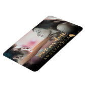 PixDezines foto bewaar onze datum/gouden penseelsc Magneet (Linkerzijde)