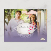 PixDezines foto+pauw/de datum opslaan Aankondigingskaart (Achterkant)