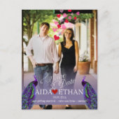 PixDezines foto+pauw/de datum opslaan Aankondigingskaart (Voorkant)