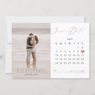PixDezines Foto Save the Date-agenda roze goud Kaart