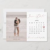 PixDezines Foto Save the Date-agenda roze goud Kaart (Voorkant)