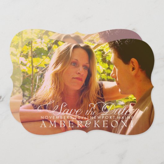 PixDezines foto sparen datum/sunburst bekleding Save The Date (Voorkant / Achterkant)