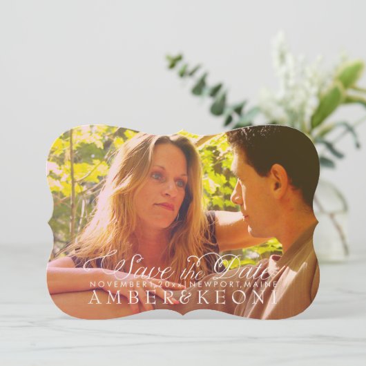 PixDezines foto sparen datum/sunburst bekleding Save The Date (Staand voorkant)