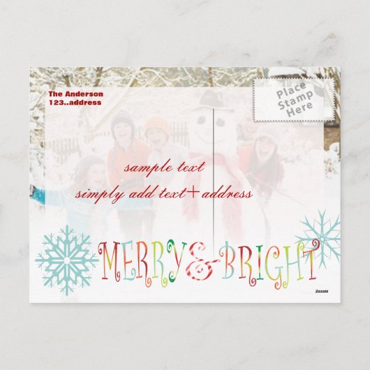 PixDezines-fotosjabloon voor vakantiewensen Feestdagenkaart (Achterkant)