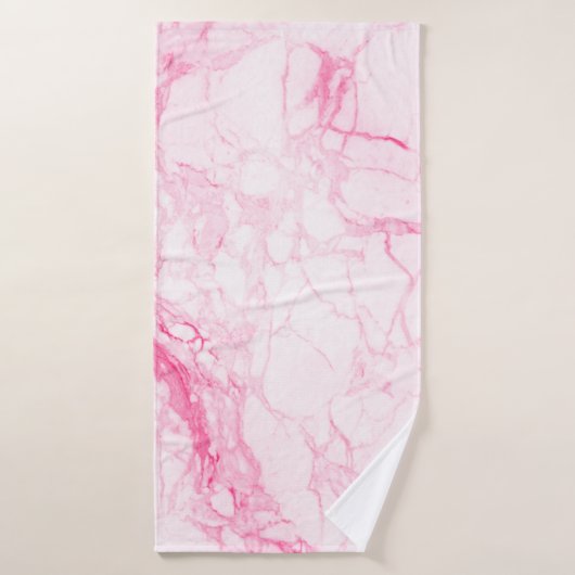 PixDezines Framboos Roze Marmer Aders Bad Handdoek (Badhanddoek)