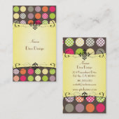 PixDezines Funky Polka dots BusinessCard Visitekaartje (Voorkant / Achterkant)