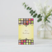 PixDezines Funky Polka dots BusinessCard Visitekaartje (Staand voorkant)