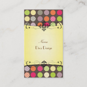 PixDezines Funky Polka dots BusinessCard Visitekaartje