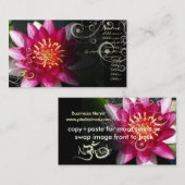 PixDezines Fuschia lotus + parelmoerassen Visitekaartje (Voorkant / Achterkant)