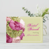 PixDezines fuschia peonies/green hydrangeas/diy Kaart (Staand voorkant)