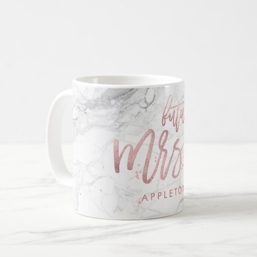 PixDezines Future Mrs/Faux Roos Gold/Modern Script Koffiemok (Voorkant links)