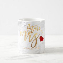 PixDezines Future Mrs Modern/Faux Gold Script Koffiemok