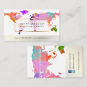 PixDezines gaan over de wereldkaart van de wereld/ Visitekaartje (Voorkant / Achterkant)