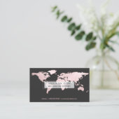 PixDezines gaan over een globale/zwarte roze woord Visitekaartje (Staand voorkant)