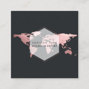 PixDezines gaan over een wereldwijde of faux roos  Vierkante Visitekaartje