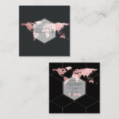 PixDezines gaan over een wereldwijde of faux roos Vierkante Visitekaartje (Voorkant / Achterkant)