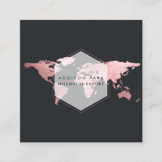 PixDezines gaan over een wereldwijde of faux roos Vierkante Visitekaartje (Voorkant)