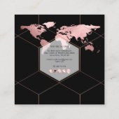 PixDezines gaan over een wereldwijde of faux roos Vierkante Visitekaartje (Achterkant)