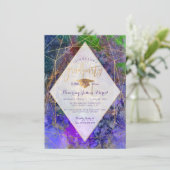 PixDezines Galaxy Abstract Afstudeerfeest Kaart (Staand voorkant)