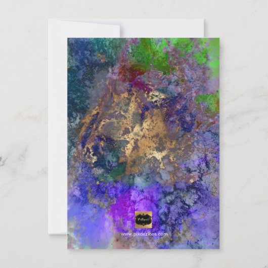 PixDezines Galaxy Abstract Afstudeerfeest Kaart (Achterkant)