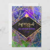 PixDezines Galaxy Abstract Geometrische Bat Mitzva Kaart (Voorkant)