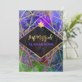 PixDezines Galaxy Abstract Geometrische Bat Mitzva Kaart (Staand voorkant)