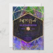 PixDezines Galaxy Abstract Geometrische Bat Mitzva Kaart (Achterkant)