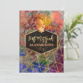 PixDezines Galaxy Abstracte geometrische vleermuis Kaart (Staand voorkant)