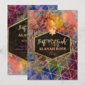 PixDezines Galaxy Abstracte geometrische vleermuis Kaart (Voorkant / Achterkant)