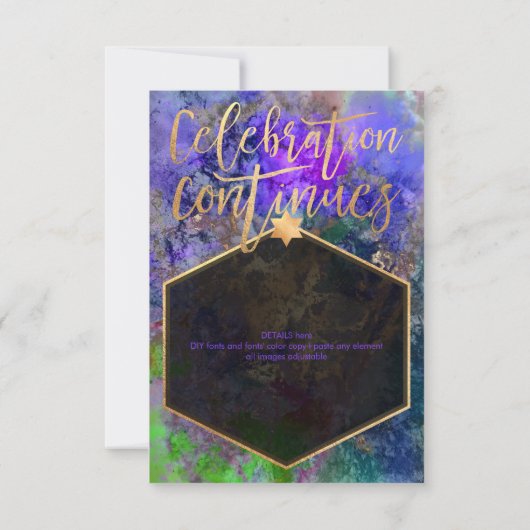 PixDezines Galaxy Abstracte Mitzvah Receptie (Achterkant)