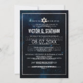 PixDezines Galaxy/Space Bat Mitzvah Kaart (Achterkant)